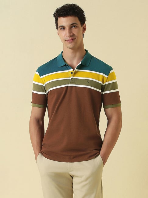 Allen Solly Multicolor Regular Fit Striped Polo T-Shirt-picture-46
