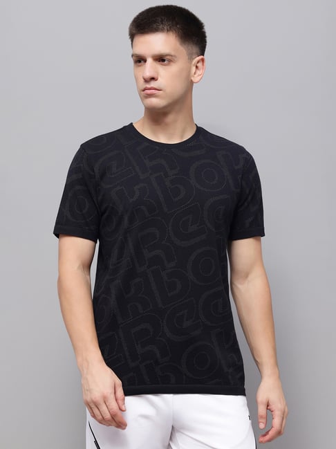 Reebok Black Regular Fit Printed Sports T-shirt-picture-37