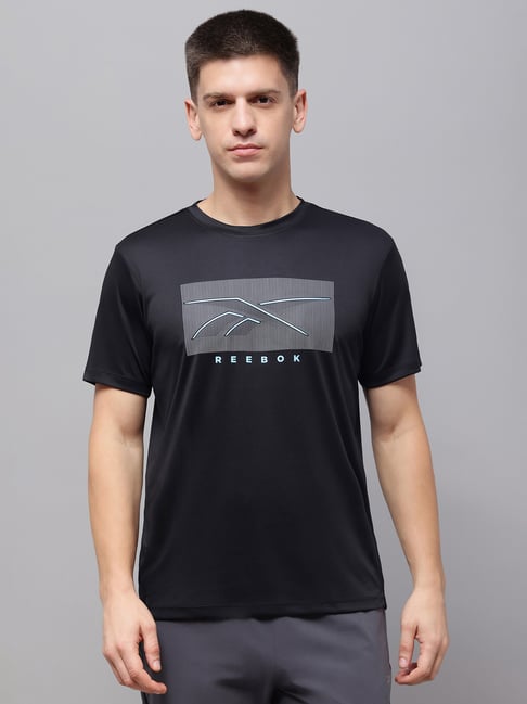 Reebok Black Regular Fit Printed Sports T-shirt-picture-38