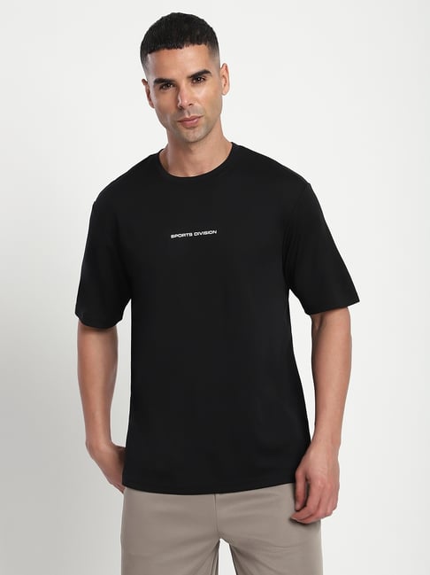 R&B Black Relaxed Fit Printed T-Shirt-picture-32