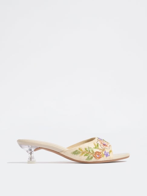LUNA BLU by Westside Multicolor Floral Embellished Sandals