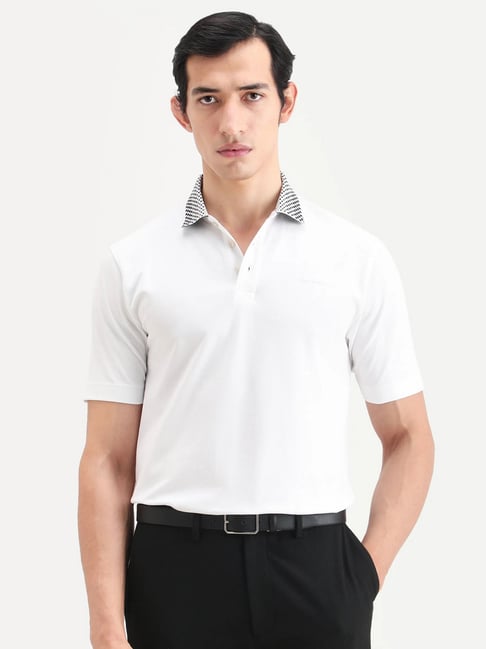Rare Rabbit White Regular Fit Solid Polo T-Shirt-picture-22