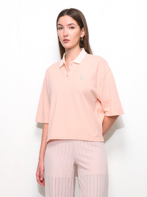 U.S. Polo Assn. Peach Cotton Polo T-Shirt-picture-42