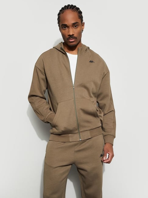 Kappa Khaki Cotton Relaxed Fit Hooded Jacket
