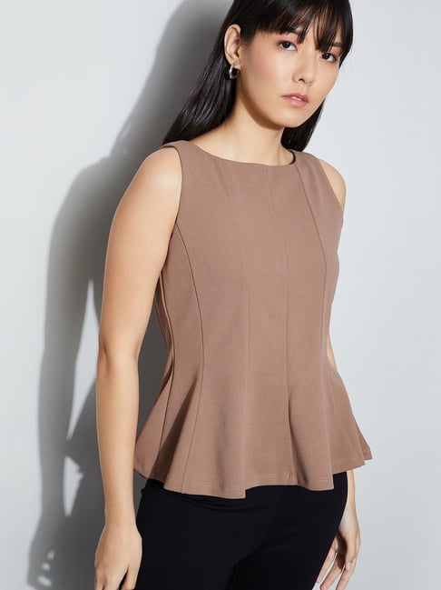 Code By Lifestyle Brown Regular Fit Top