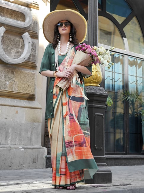 Elora Multicolor Silk Printed Saree-picture-30