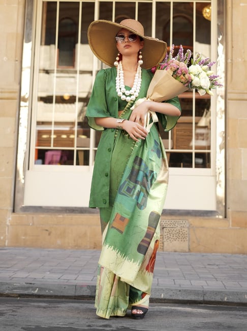 Elora Green Silk Printed Saree-picture-26