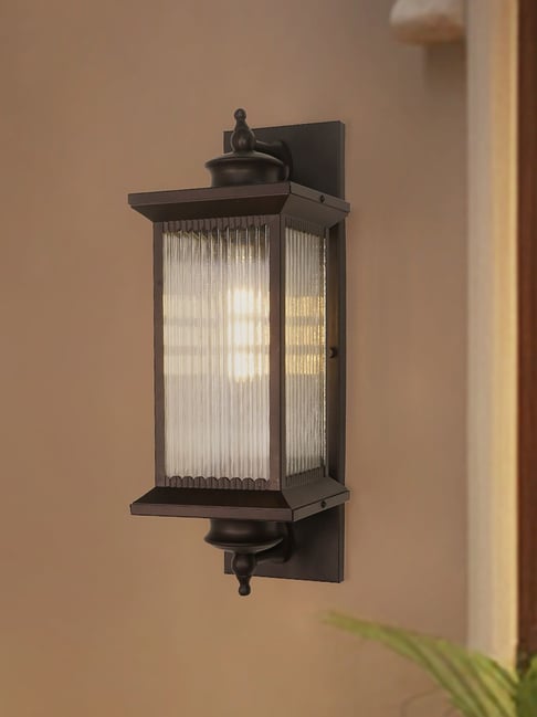 FOS LIGHTING Brown Mild Steel Transitional Outdoor Wall Lantern