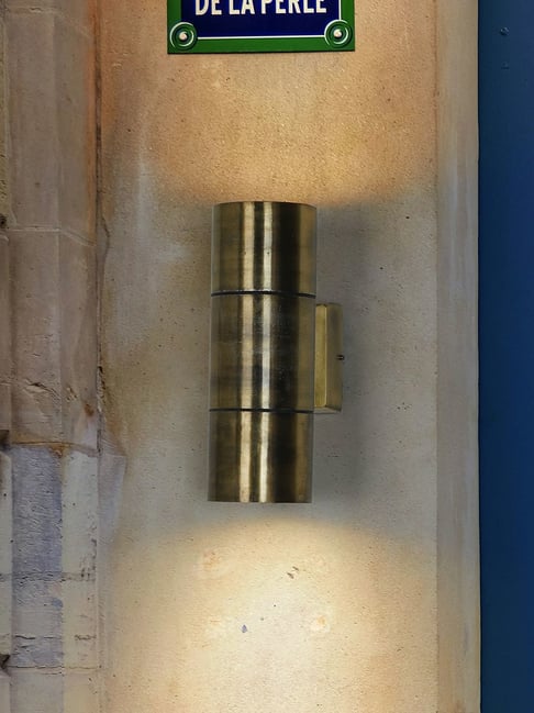 FOS LIGHTING Gold Aluminium Up Down Antique Outdoor Wall Sconce