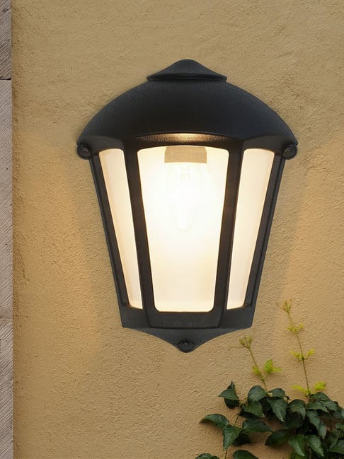 FOS LIGHTING black Polycarbonate Victorian Style Weather Resistant Outdoor Wall Lamp