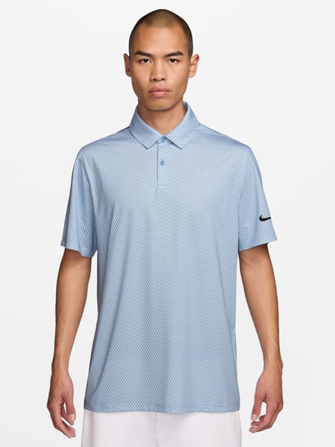 Nike White, Work Blue & Black AS M NK DF VLCTY POLO SS FLORA Regular Fit Polo T-Shirt-picture-24