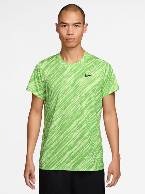 Nike Mean Green & Black AS M NKCT DF VICTORY PRINT Striped Regular Fit T-Shirt-picture-21