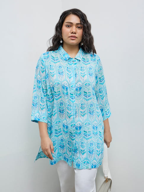 Diza by Westside Blue Botanical Printed Tunic-picture-17