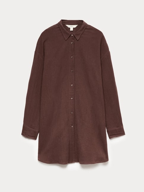 Marks & Spencer Cotton Rich Textured Shirt with Linen-picture-31