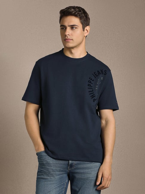 Louis Philippe Navy Relaxed Fit T-Shirt-picture-14