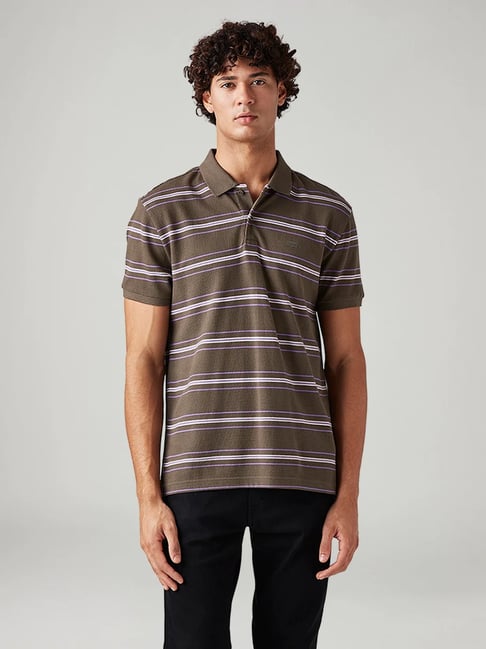 Levi's Men's Striped Slim Fit Textured Polo T-Shirt-picture-39