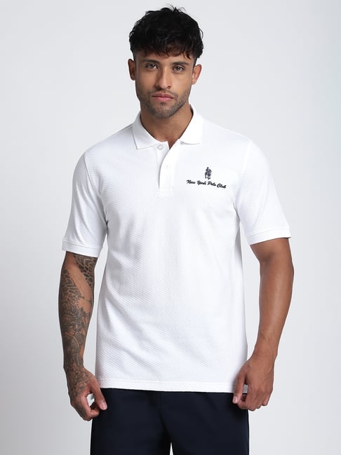 R&B White Regular Fit Polo T-shirt-picture-34
