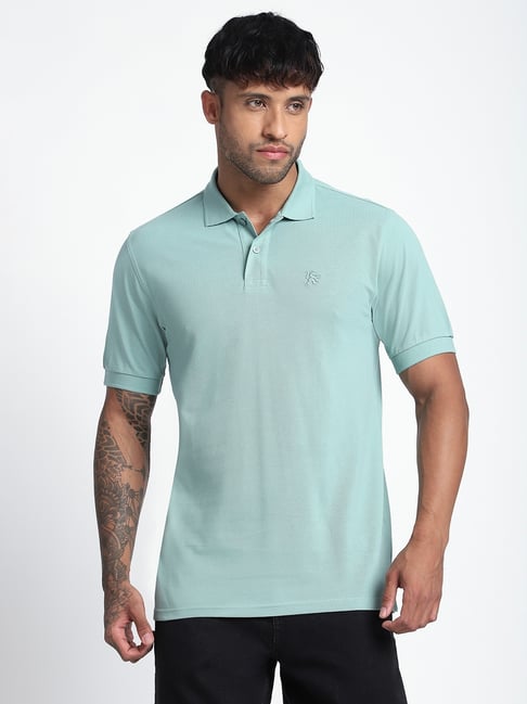 R&B Light Green Regular Fit Polo T-shirt-picture-35