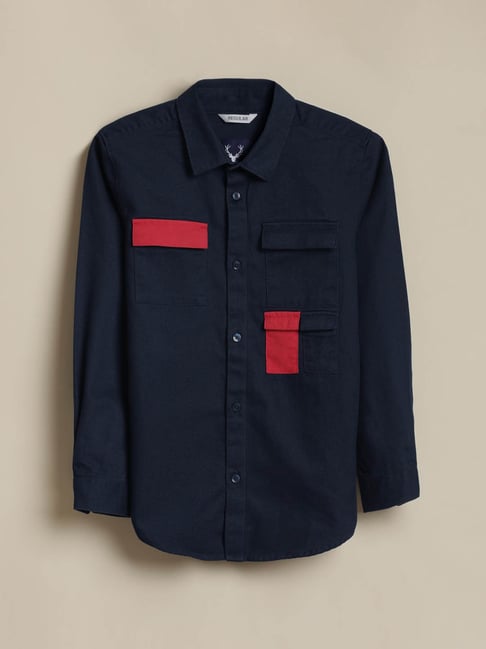 Allen Solly Boys Navy Cotton Shirt