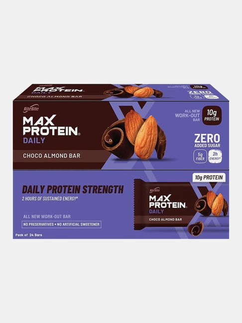 RiteBite Max Protein Daily 10 gm Protein Bar, Choco Almond - 24 Bars
