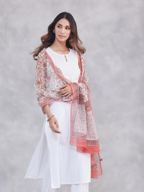 Fabindia Red Printed Dupatta-picture-18