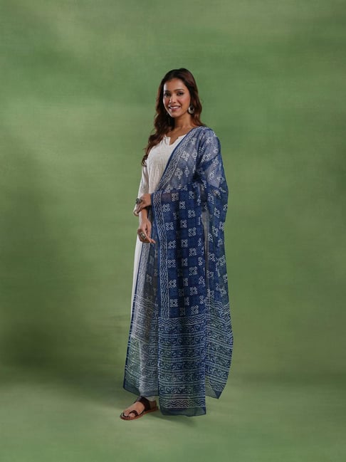 Fabindia Indigo Printed Dupatta-picture-16