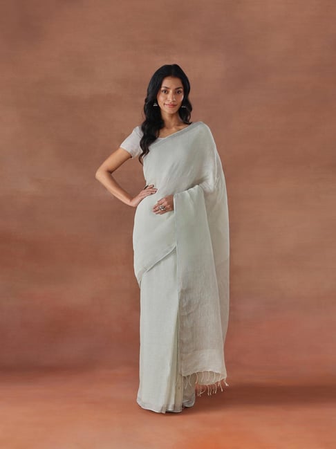 Fabindia Green Woven Design Saree-picture-20