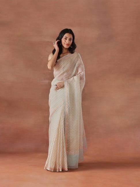 Fabindia Blue Printed Saree-picture-19