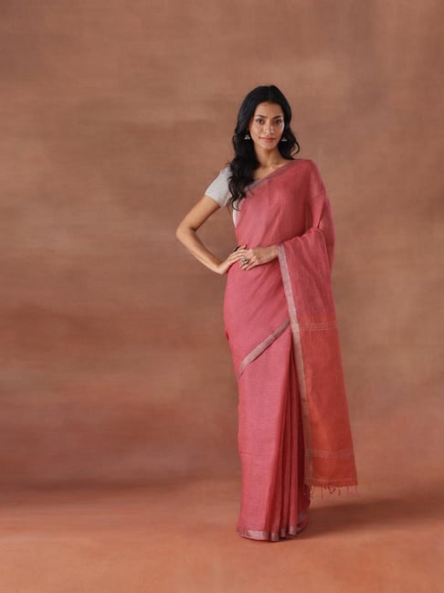 Fabindia Pink Woven Design Saree-picture-32