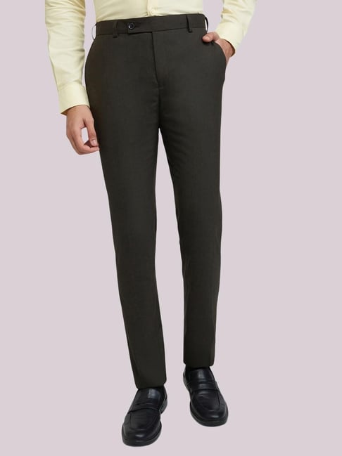 Raymond Brown Slim Fit Trousers-picture-16