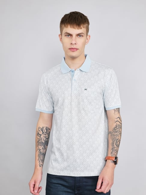 Monte Carlo Sky Blue Regular Fit Printed Polo T-Shirt-picture-43