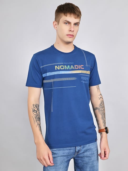 Monte Carlo Blue Regular Fit Printed T-Shirt-picture-27