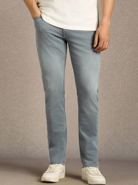 Louis Philippe Grey Cotton Slim Fit Jeans-picture-32