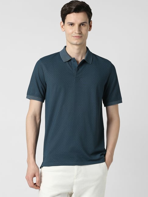 Peter England Navy Regular Fit Polo T-Shirt-picture-37