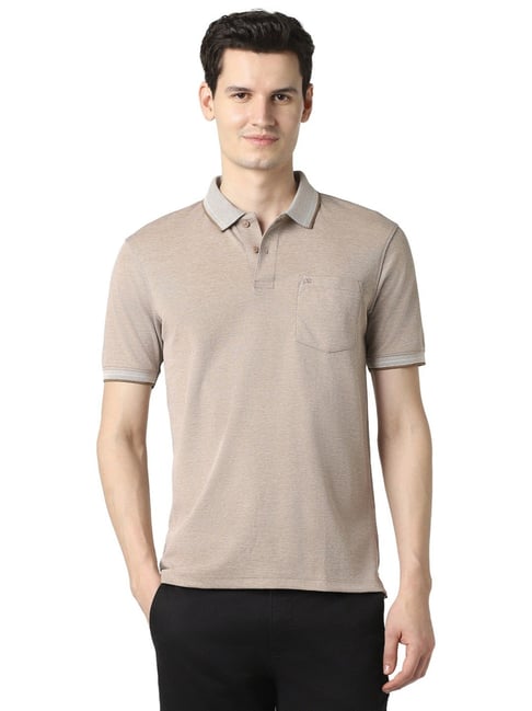 Peter England Beige Regular T-Shirt-image-46