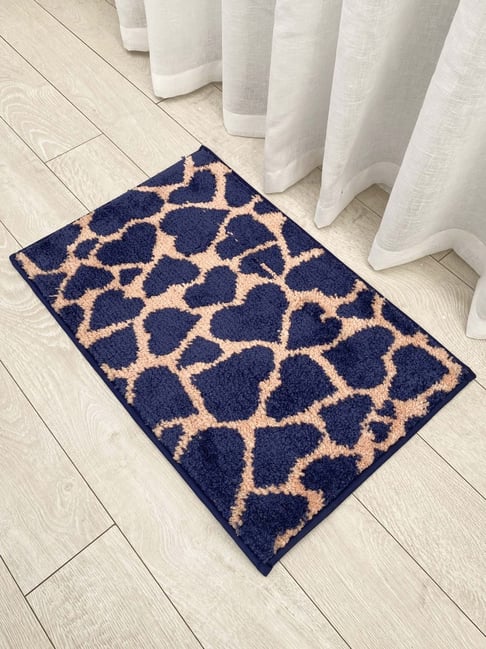 Ariana Royal Blue Cotton Elegant Soft & Durable Abstract Anti-Skid Door Mat