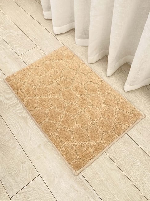 Ariana Creamish Yellow Cotton Elegant Soft & Durable Abstract Anti-Skid Door Mat