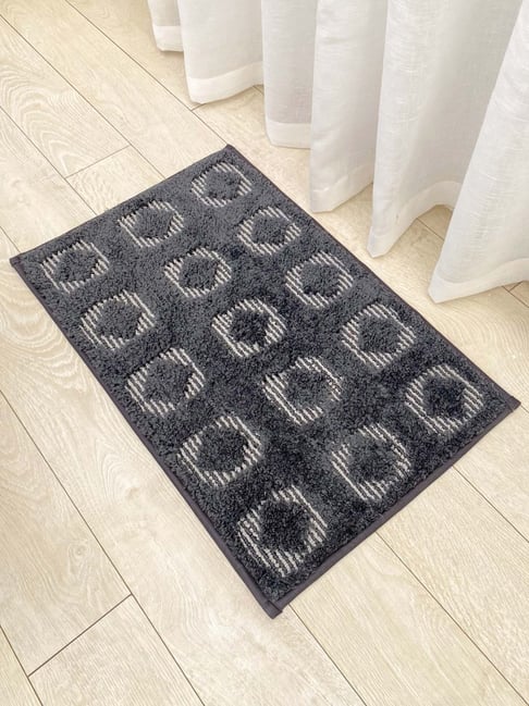 Ariana Grey Cotton Elegant Soft & Durable Abstract Anti-Skid Door Mat