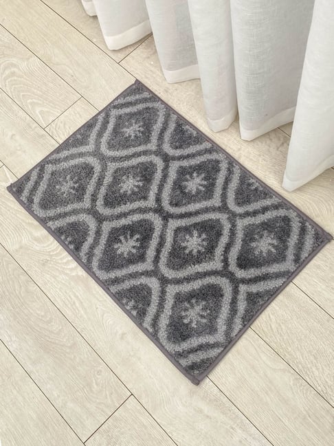 Ariana Grey Cotton Elegant Soft & Durable Abstract Anti-Skid Door Mat
