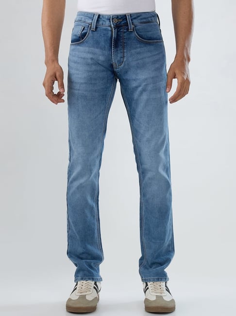 Spykar Light Blue Cotton Regular Fit Jeans-picture-21