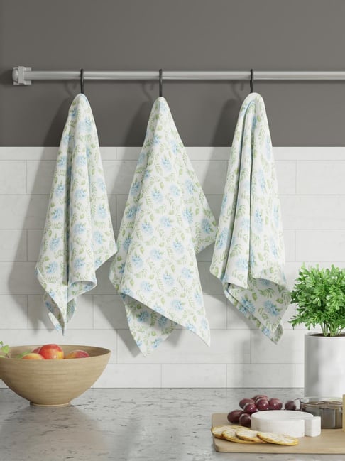 Bianca Premium Printed 3Pc Cotton Kitchen Towels Set - Multicolor