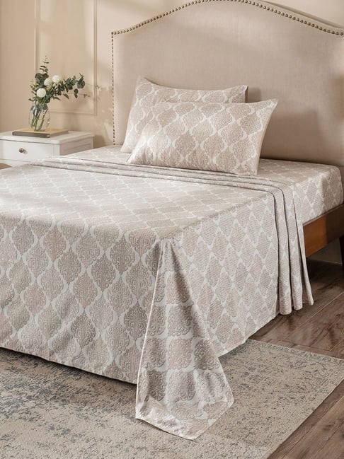 Maspar Cotton Printed King Size Bedsheet with 2 Pillow Case - 400 TC-image-33