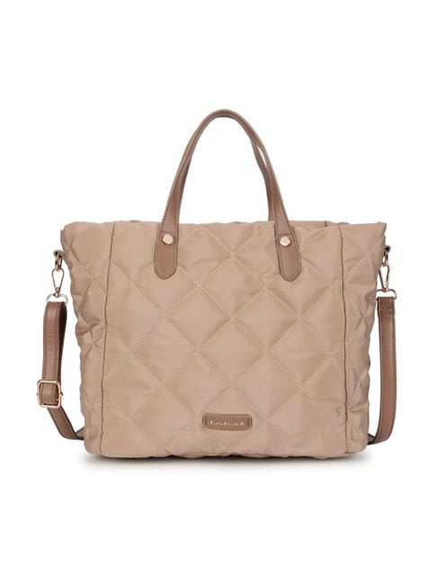 Fastrack Beige Gridline Large Tote-image-21