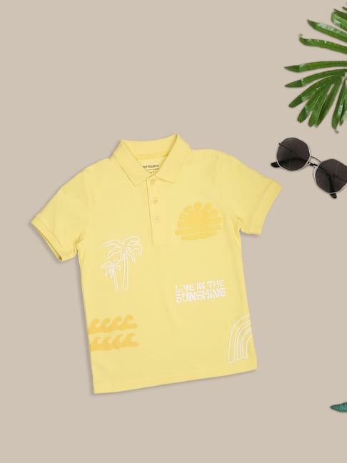 Pantaloons Junior Boys Lemon Drop Printed Polo T-Shirt