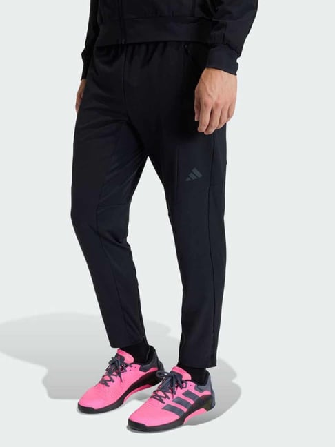 Adidas Black D4T HYBRID Mid Rise Regular Fit Pants-image-13
