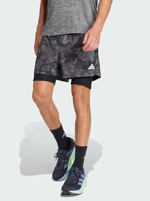 Adidas Grey OTR SD 2in1 M Printed Mid Rise Regular Fit Shorts-picture-33