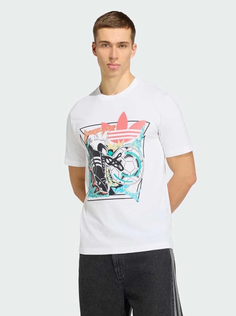 Adidas White ANIME FTBL Printed Regular Fit Tee-picture-12