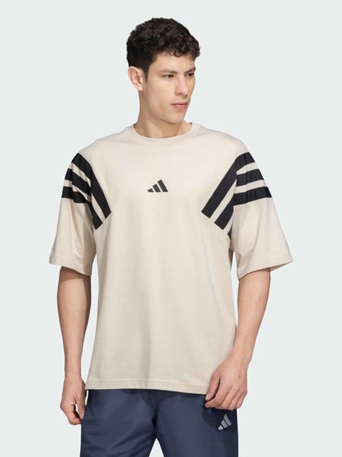 Adidas Beige M FI WV BW Printed Regular Fit T-Shirt-image-30