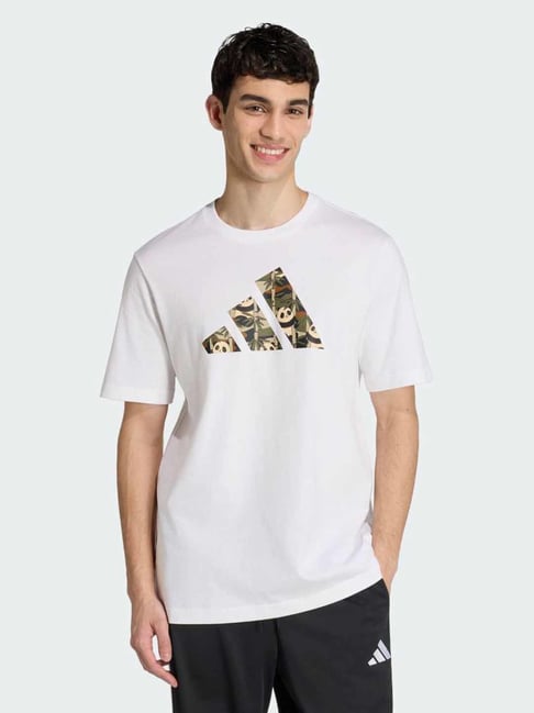 Adidas White M PANDA C CAM Printed Regular Fit T-Shirt-picture-34