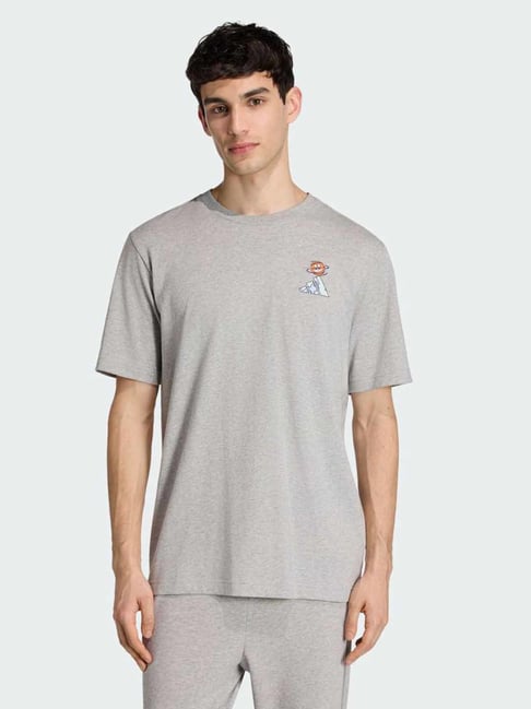 Adidas Grey M ED BBALL Regular Fit T-Shirt-picture-13